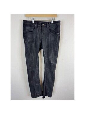 Kollar 708 Slim Flare Jeans Vintage Coated Black Waxed Denim Mens 32X32